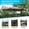 Flash Furniture Patio Set-30"x48" Table-4 Chairs-Tan Umbrella-Base XU-DG-304860064-UB19BGY-GG